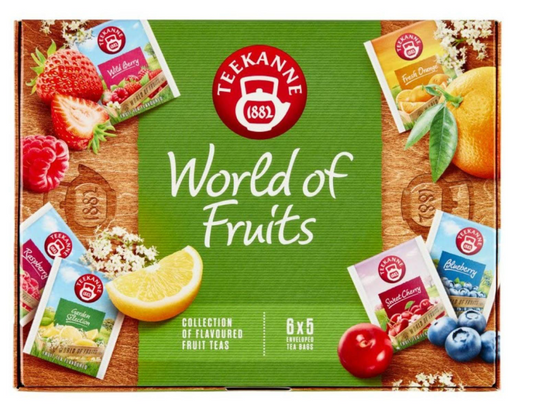 Teekanne World of Fruits Fruit Tea Selection Box 6 Flavours 5 Teabags of Each